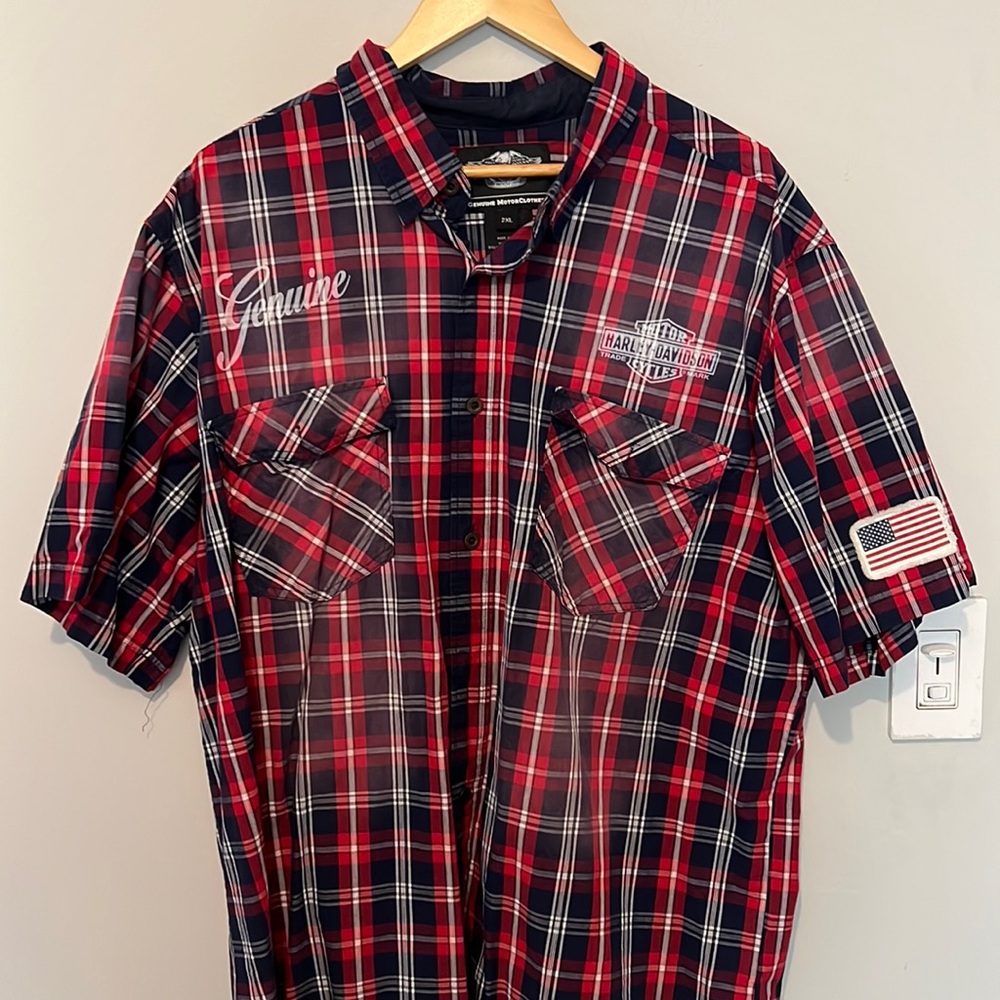 Harley Davidson Short Sleeve Button Up shirt 2X